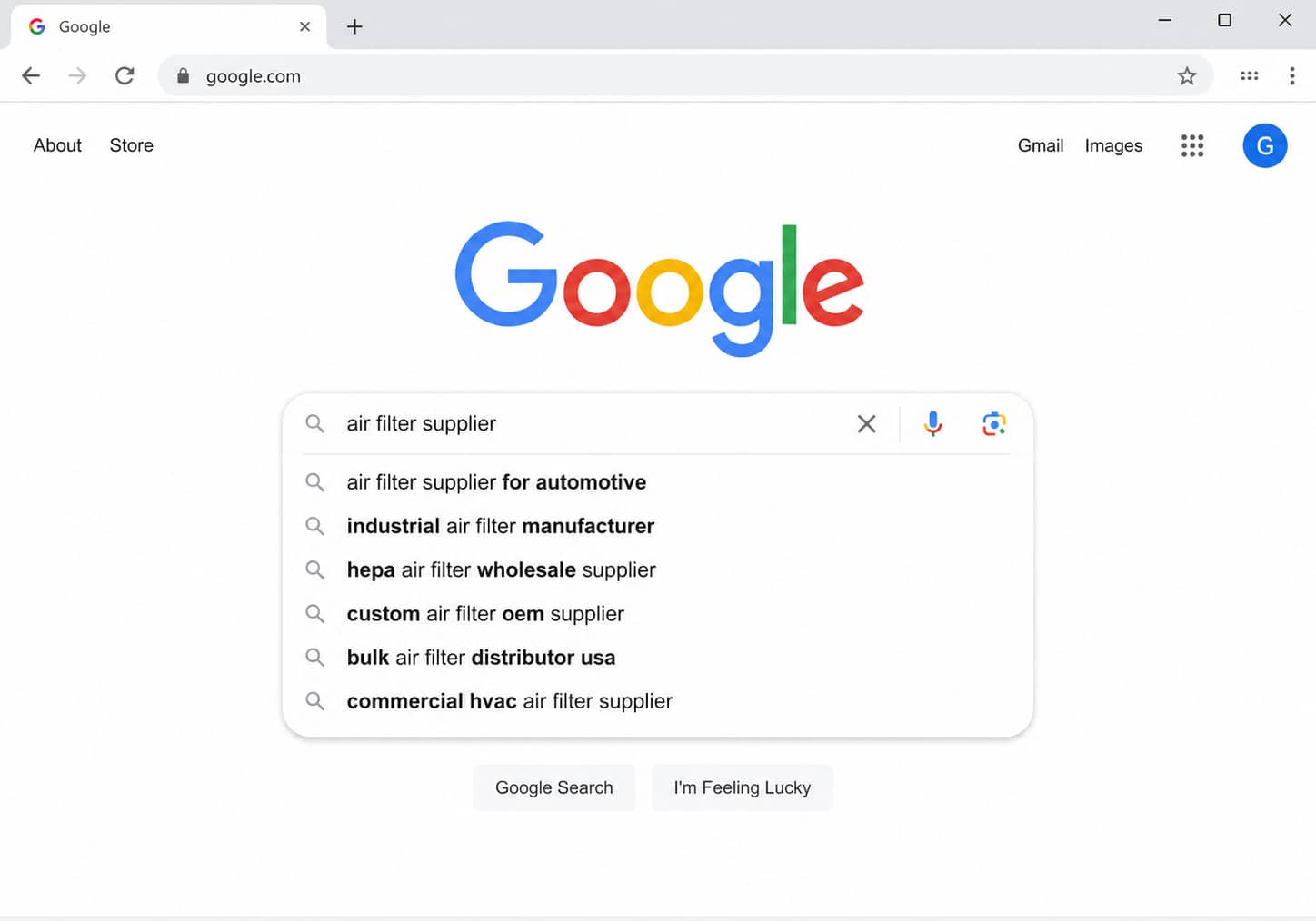 Google搜索下拉联想关键词示意图