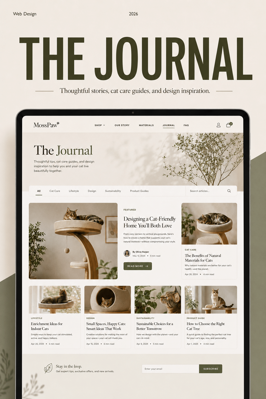 Journal 内容中心在平板端的版式